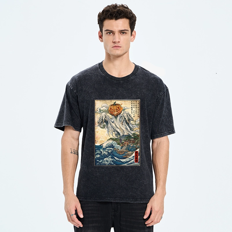 Tokyo‑Tiger Pumpkin Yokai Washed T‑Shirt
