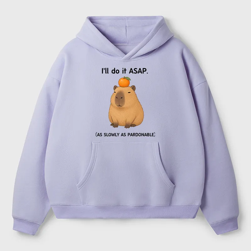 Tokyo-Tiger Slow Task Capybara Meme Adult Fleece Hoodie