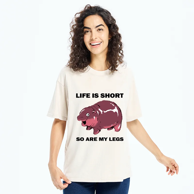 Tokyo-Tiger Short Legs Short Life Washed T-Shirt