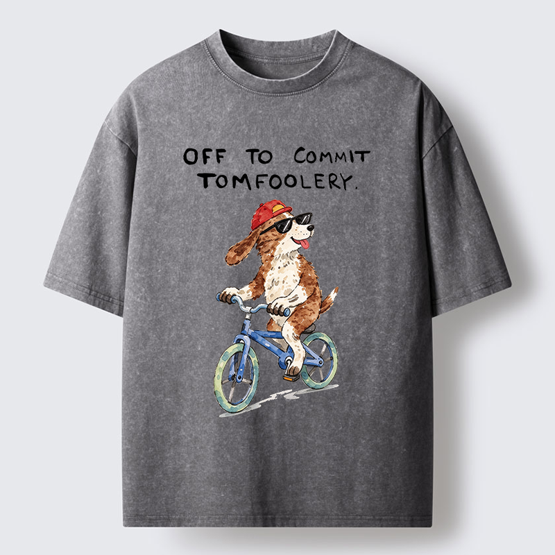 Tokyo-Tiger Funny Mischief Dog Meme Washed T-Shirt