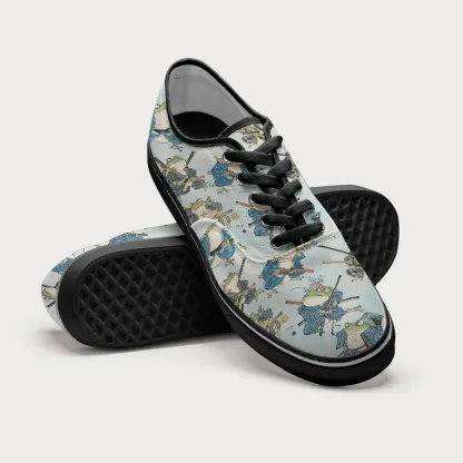 Tokyo-Tiger Frog Samurai Canvas Shoes