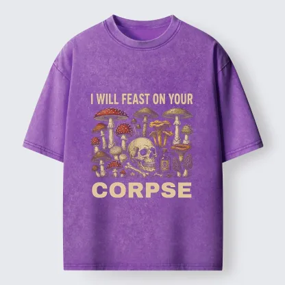 Tokyo‑Tiger Funny Mushroom Skull Washed T‑Shirt