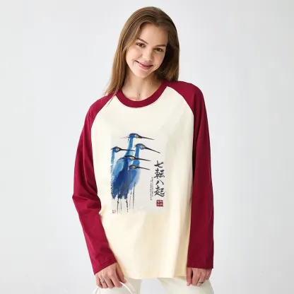 Tokyo-Tiger Wings That Never Yield Raglan Long Sleeve T-shirt