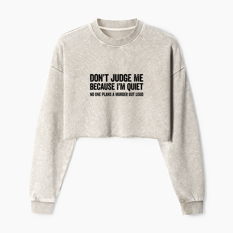 Tokyo-Tiger Sarcastic Funny Quote Washed Crop Sweatshirt