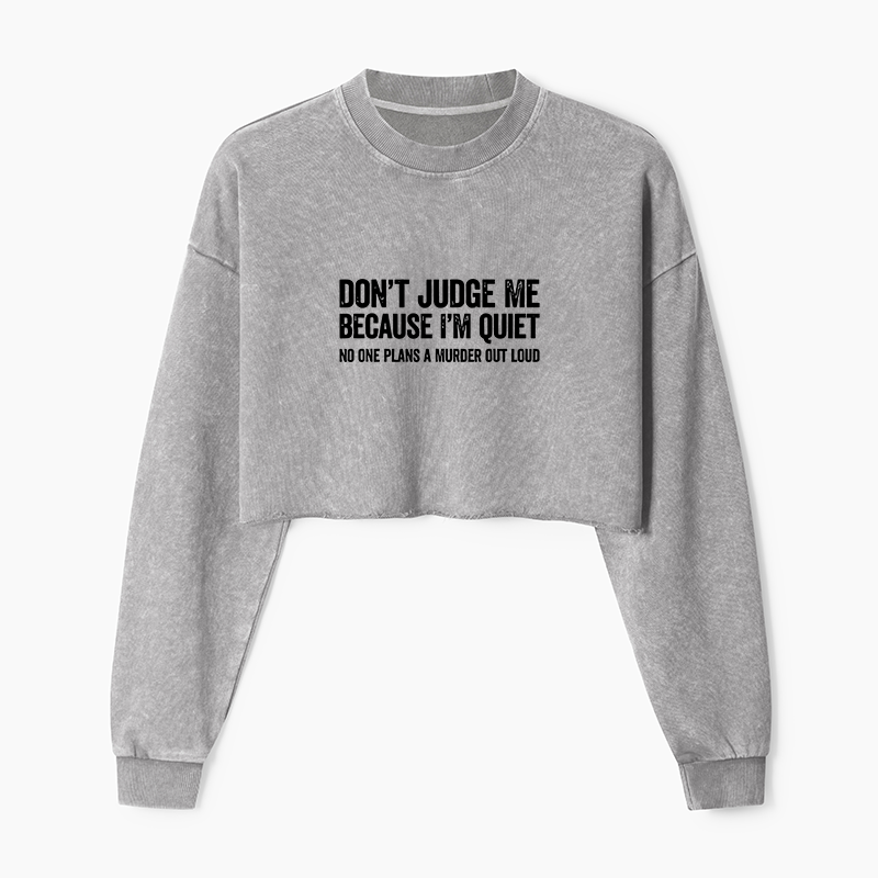 Tokyo-Tiger Sarcastic Funny Quote Washed Crop Sweatshirt