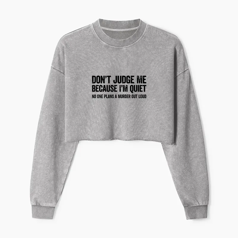 Tokyo-Tiger Sarcastic Funny Quote Washed Crop Sweatshirt