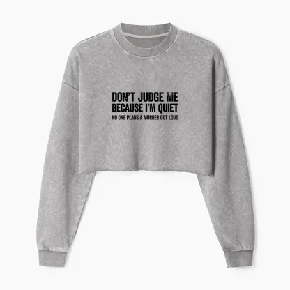 Tokyo-Tiger Sarcastic Funny Quote Washed Crop Sweatshirt