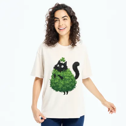 Tokyo-Tiger St. Patrick's Day Decorated Cat Washed T-Shirt