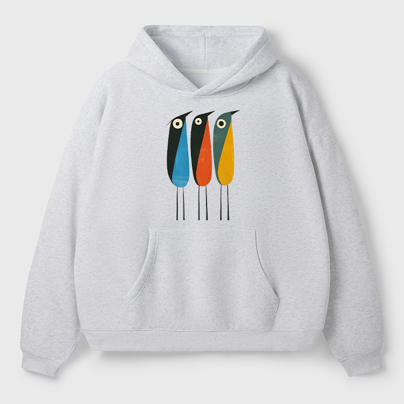 Tokyo-Tiger Bold Shape Birds Adult Fleece Hoodie