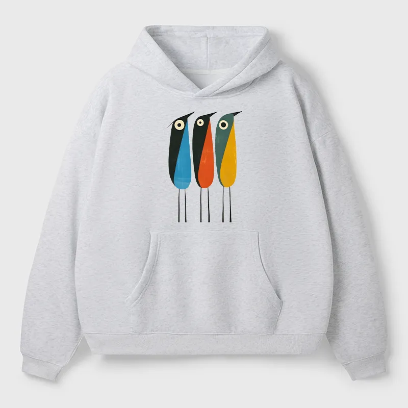 Tokyo-Tiger Bold Shape Birds Adult Fleece Hoodie