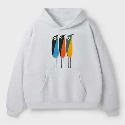 Tokyo-Tiger Bold Shape Birds Adult Fleece Hoodie