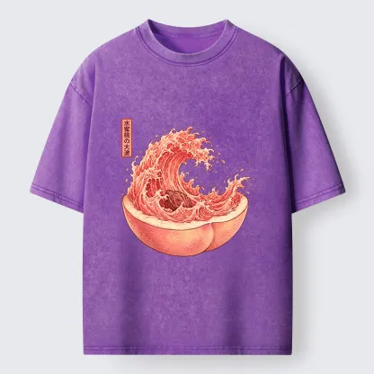 Tokyo-Tiger Vintage Peach Wave Washed T-Shirt