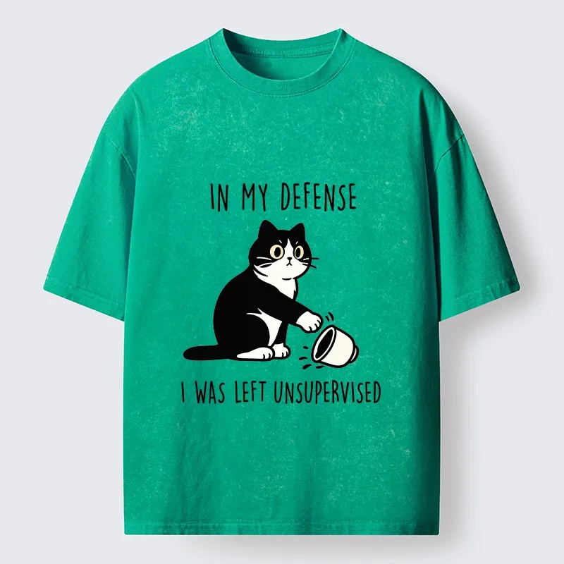 Tokyo‑Tiger Funny Naughty Cat Washed T‑Shirt