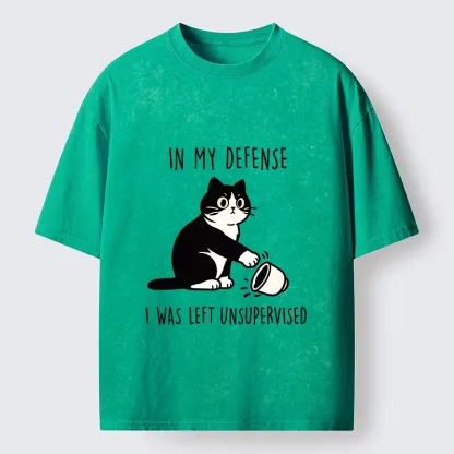 Tokyo‑Tiger Funny Naughty Cat Washed T‑Shirt