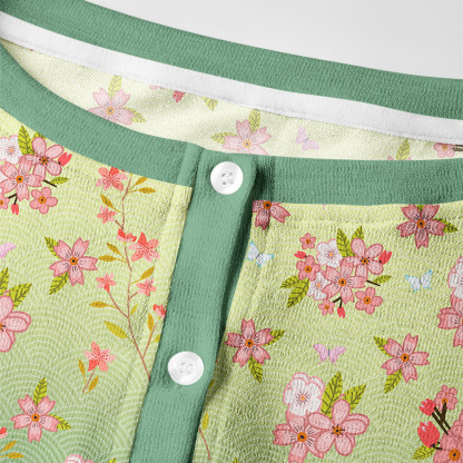 Tokyo-Tiger Sakura Blossom Waves Women's Lightweight Cardigan