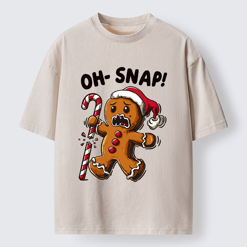 Tokyo-Tiger Funny Gingerbread With Broken Candy Cane Meme Washed T-Shirt
