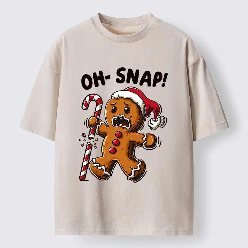 Tokyo‑Tiger Funny Gingerbread With Broken Candy Cane Meme Washed T‑Shirt Sale