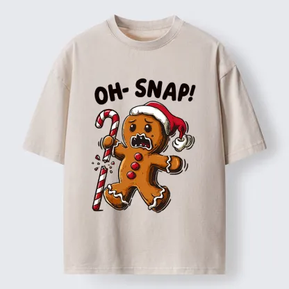 Tokyo-Tiger Funny Gingerbread With Broken Candy Cane Meme Washed T-Shirt