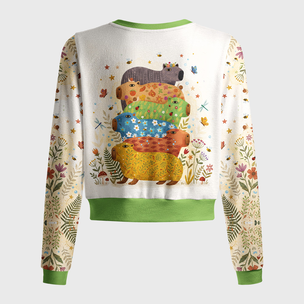 Tokyo-Tiger Colorful Capybaras Women's Lightweight Cardigan