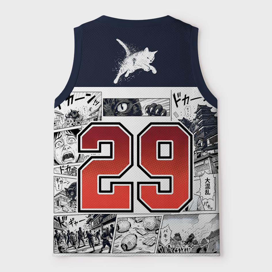 Tokyo-Tiger Tokyo Giant Monster Cat Manga Mesh Tank Top