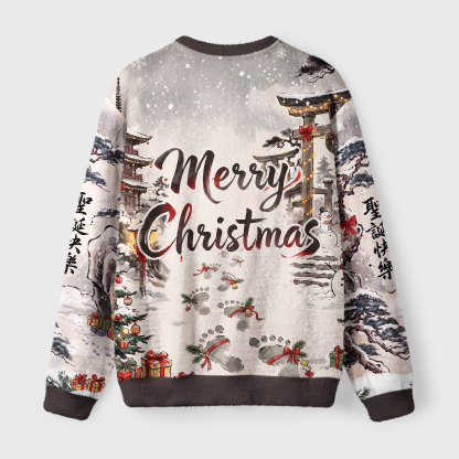 Tokyo-Tiger Funny Japanese Ukiyo‑e Samurai Gorilla Fuzzy Christmas Ugly Sweatshirt