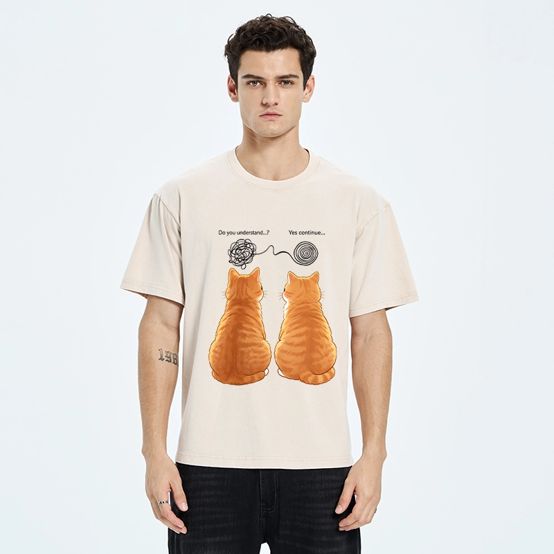 Tokyo‑Tiger Relatable Cat Thoughts Washed T‑Shirt