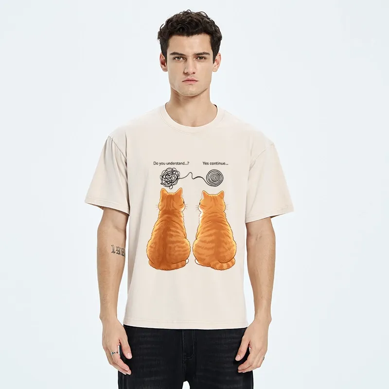 Tokyo‑Tiger Relatable Cat Thoughts Washed T‑Shirt