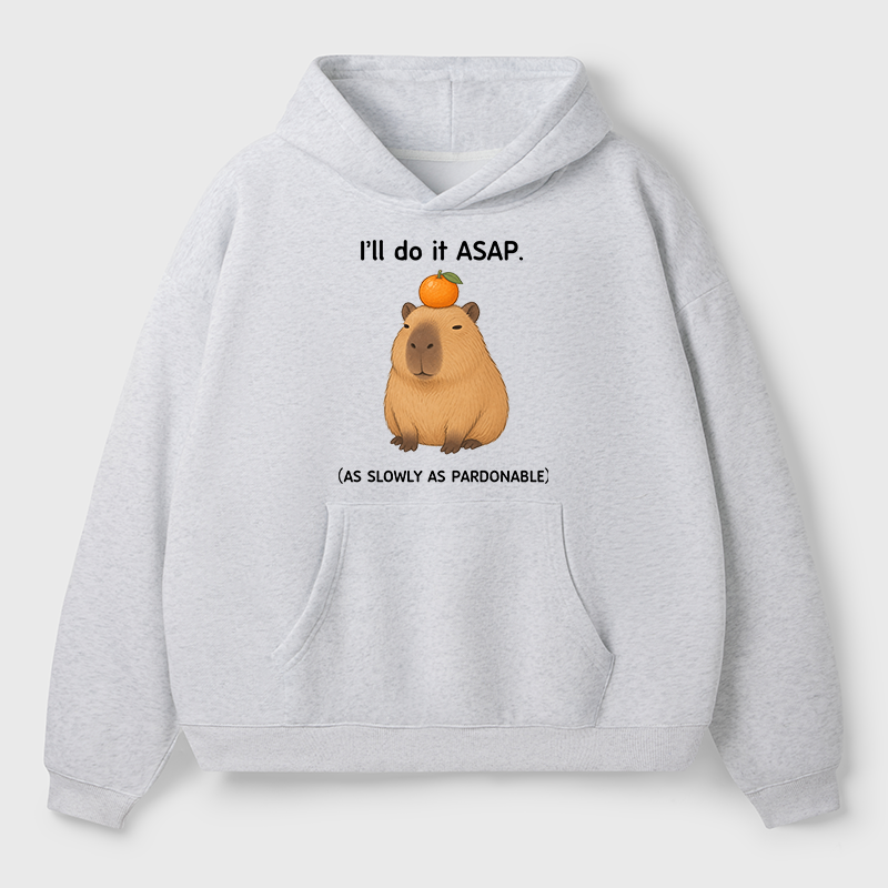 Tokyo-Tiger Slow Task Capybara Meme Adult Fleece Hoodie