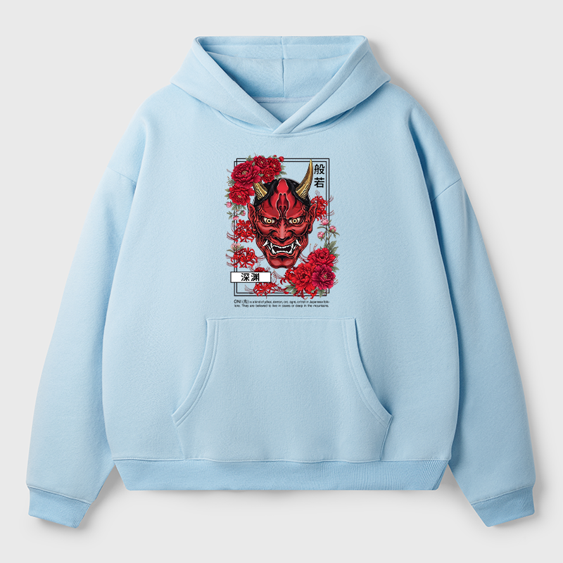 Tokyo-Tiger Cool Oni Floral Art Adult Fleece Hoodie