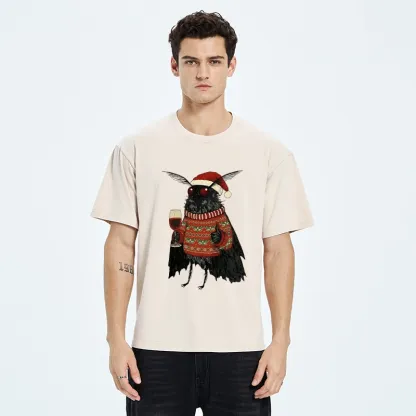 Tokyo-Tiger Christmas Mothman Wine Time Washed T-Shirt