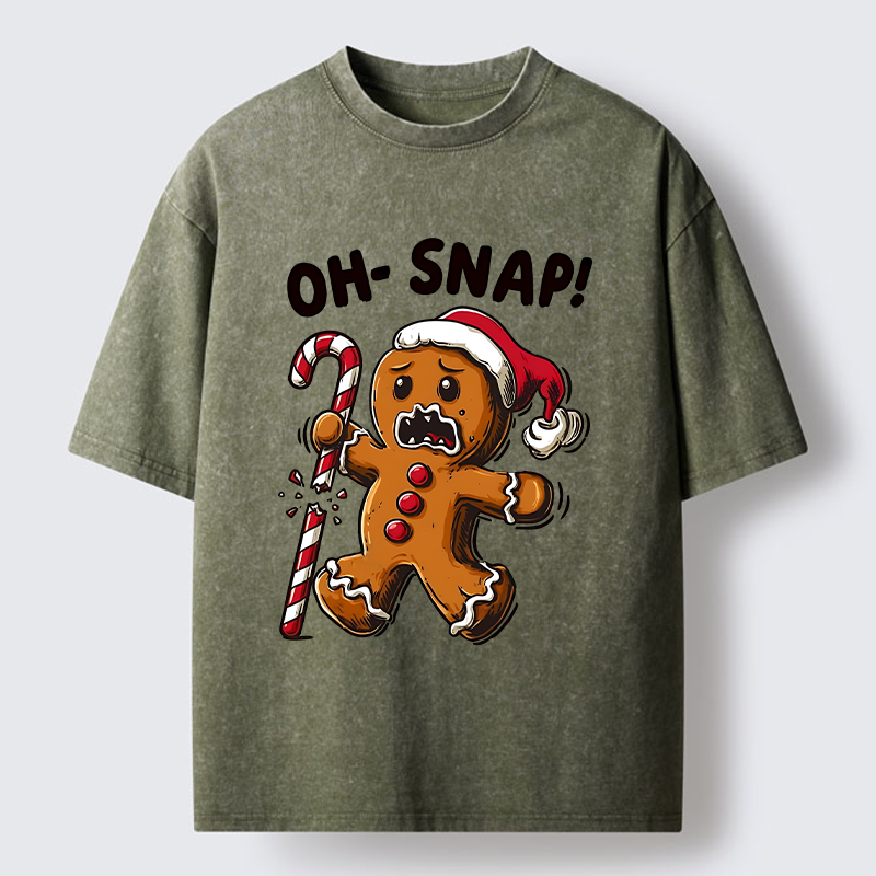Tokyo-Tiger Funny Gingerbread With Broken Candy Cane Meme Washed T-Shirt