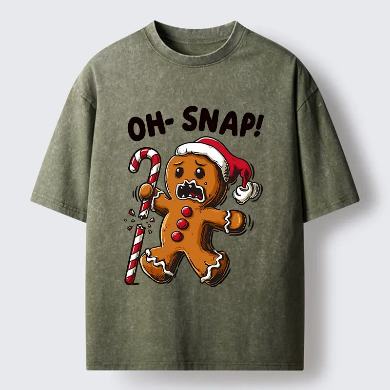 Tokyo-Tiger Funny Gingerbread With Broken Candy Cane Meme Washed T-Shirt