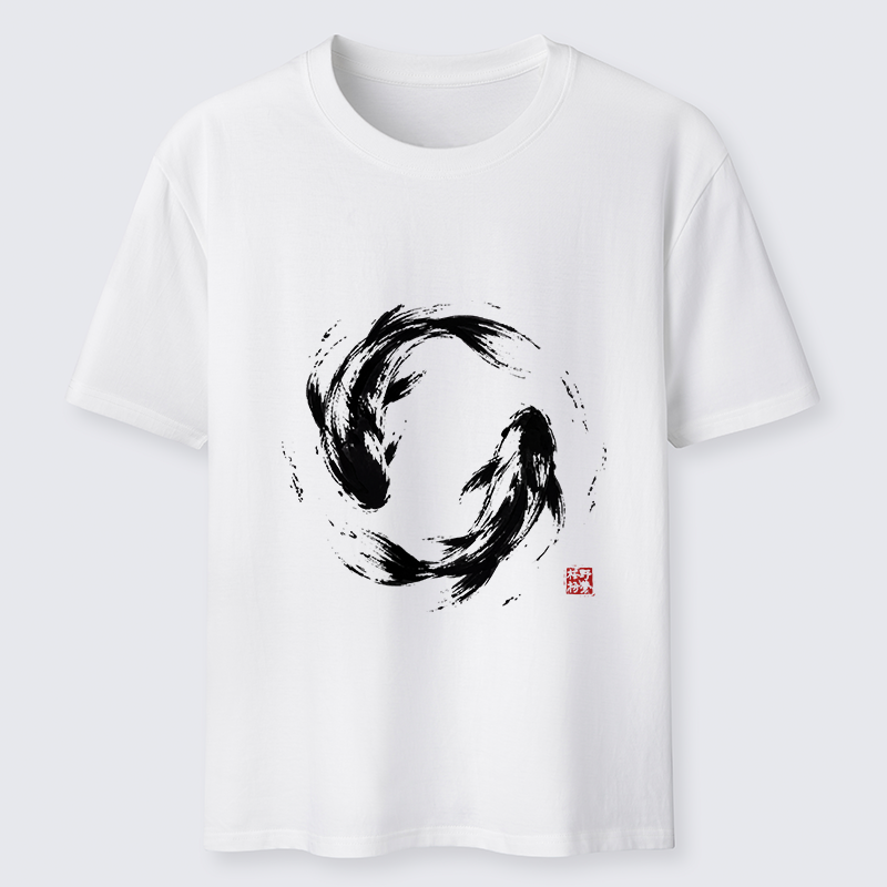 Tokyo-Tiger Ink Koi Fish Circle Classic T-Shirt