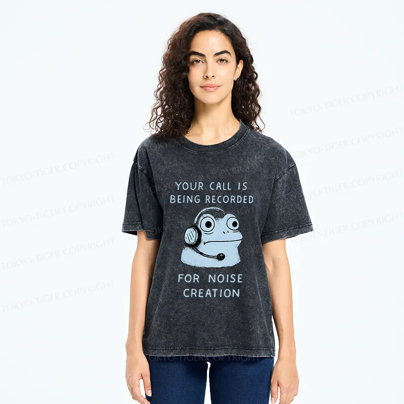 Tokyo-Tiger Funny Phone Records Frog Washed T-Shirt