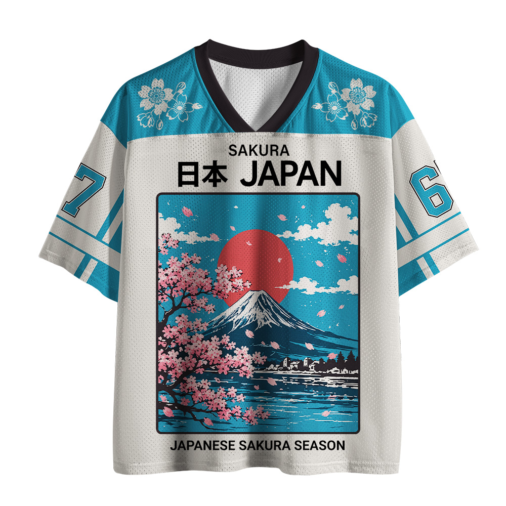 Tokyo-Tiger Japanese Sakura Scenery Mesh Jersey