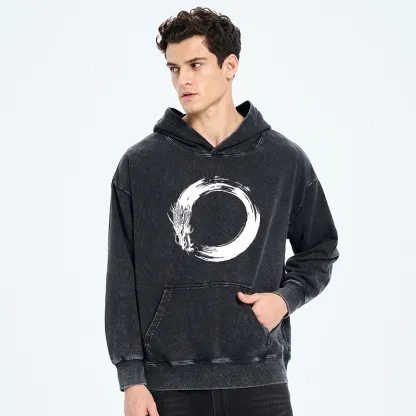 Tokyo-Tiger Dragon's Circle Washed Hoodie