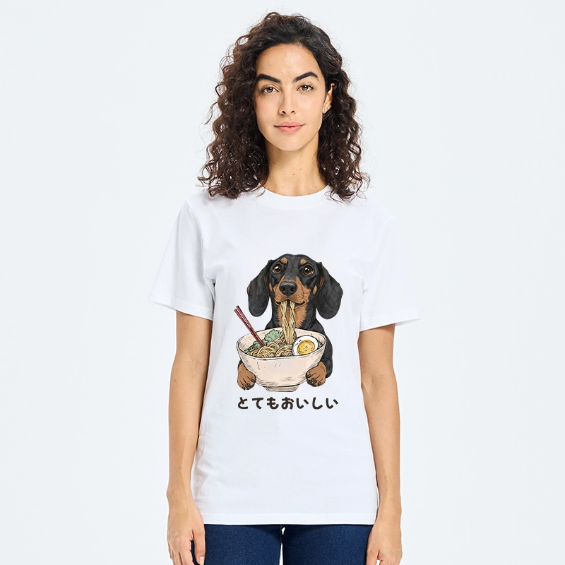 Tokyo-Tiger Cute Dog Eating Noodles Art Meme Classic T-Shirt