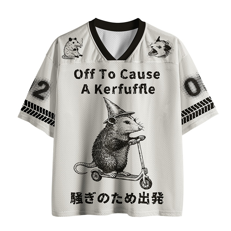 Tokyo-Tiger Opossum Meme With Witch Hat Mesh Jersey