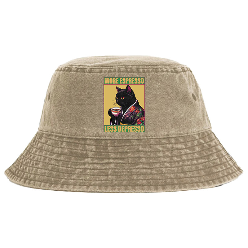 Tokyo-Tiger Up Caffeine Down Depression Washed Bucket Hat