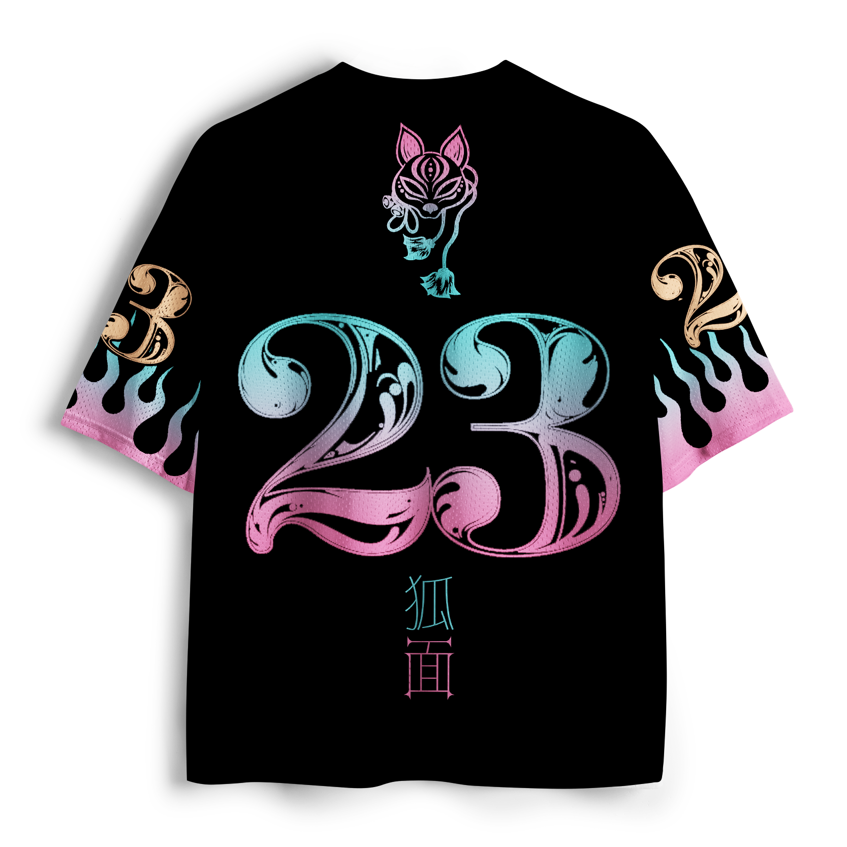Tokyo-Tiger Double Trouble Twin Kitsune Mask Mesh Jersey