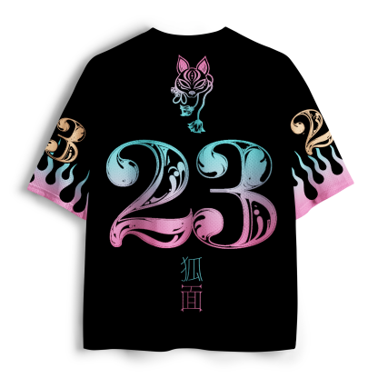 Tokyo-Tiger Double Trouble Twin Kitsune Mask Mesh Jersey
