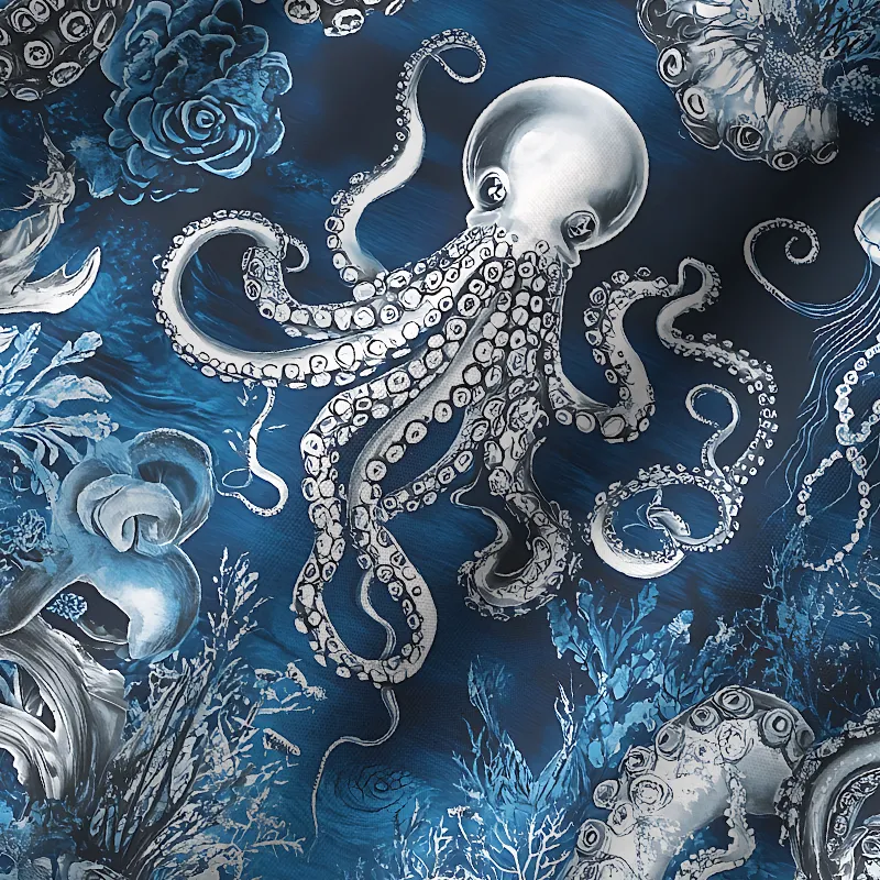 Tokyo-Tiger Deep Sea Octopus Cuban Collar Shirt