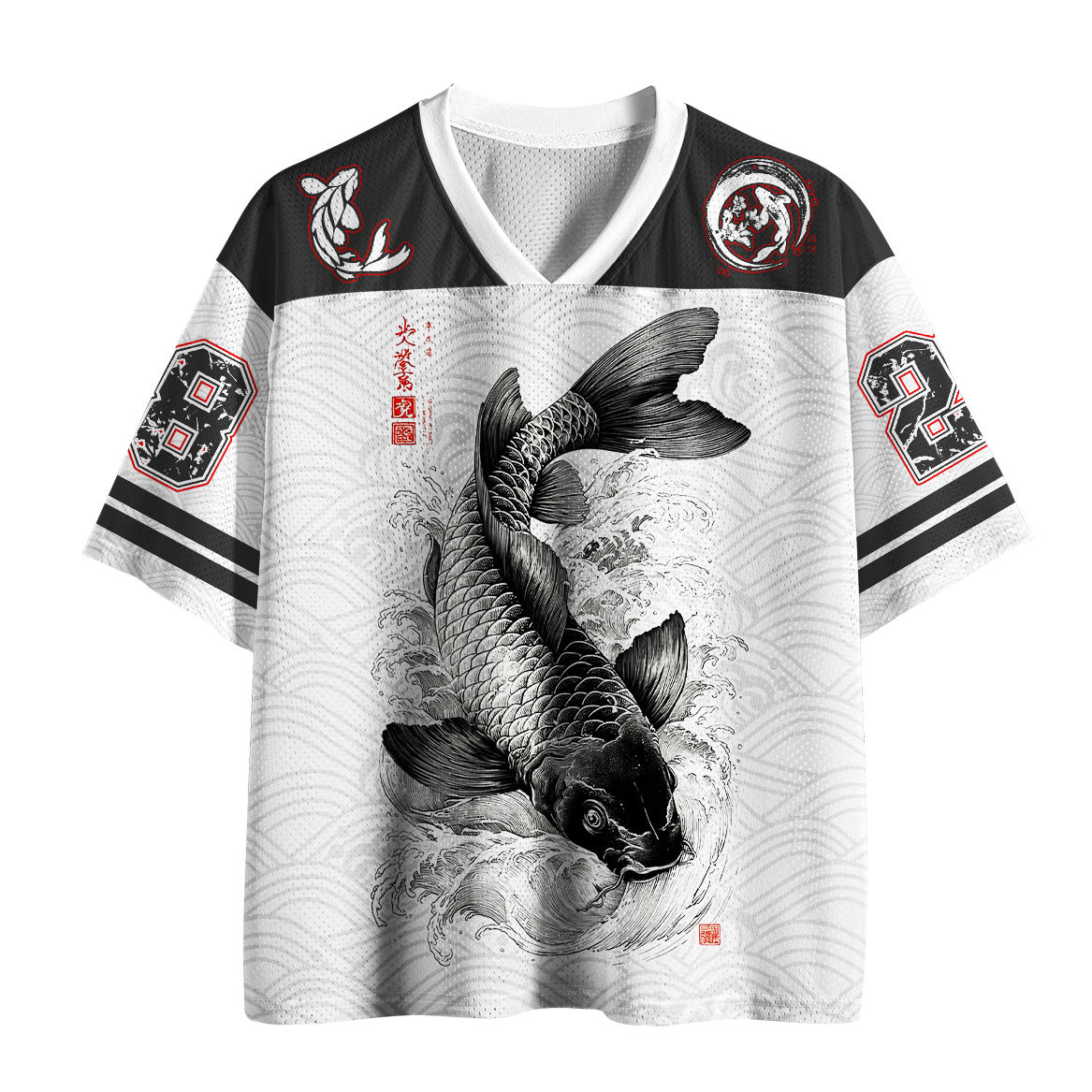 Tokyo-Tiger Koi Fish Wave Mesh Jersey