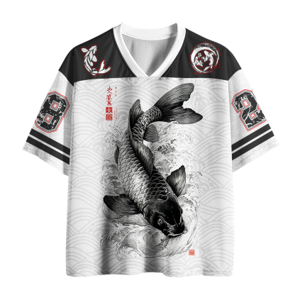Tokyo-Tiger Koi Fish Wave Mesh Jersey