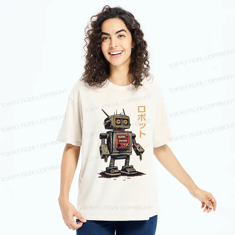 Tokyo-Tiger Japanese Robot Washed T-Shirt