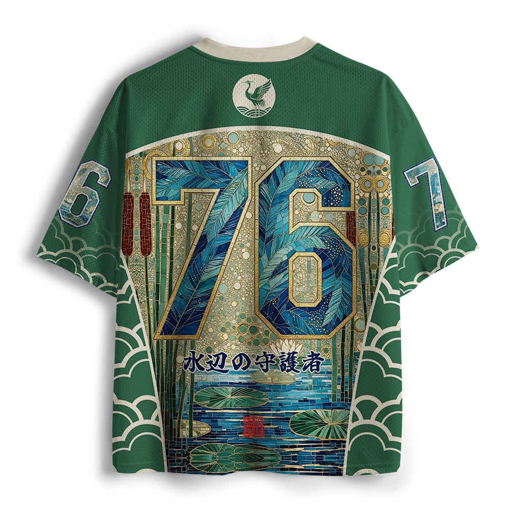 Tokyo-Tiger Japanese Pond Auspicious Bird Mesh Jersey