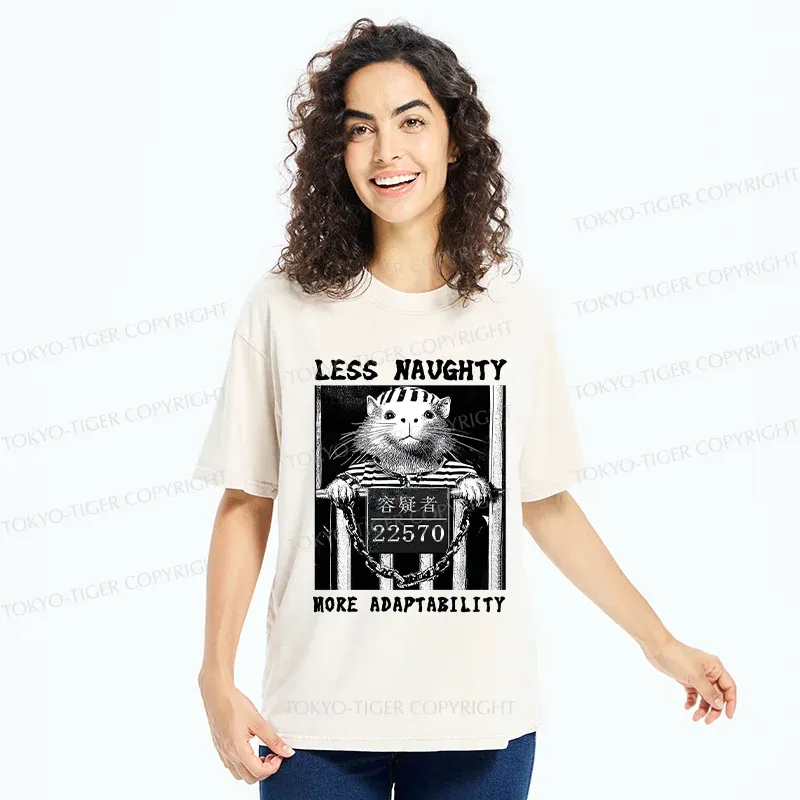 Tokyo-Tiger Less Naughty More Adaptability Washed T-Shirt