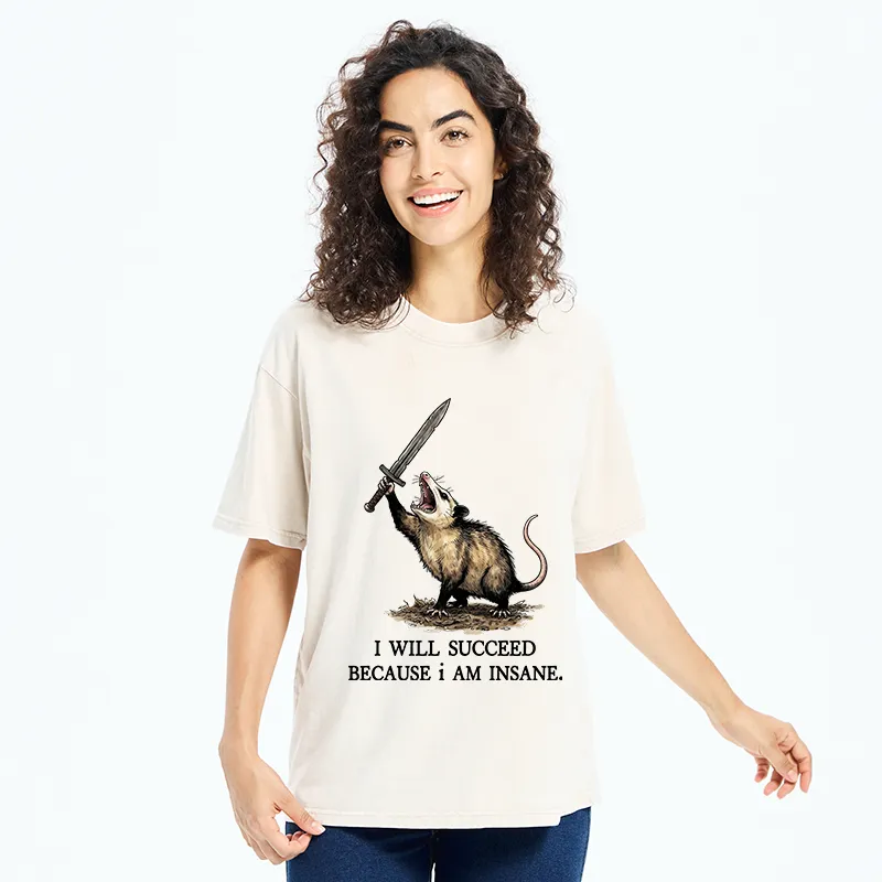 Tokyo-Tiger Funny Warrior Opossum Meme Washed T-Shirt