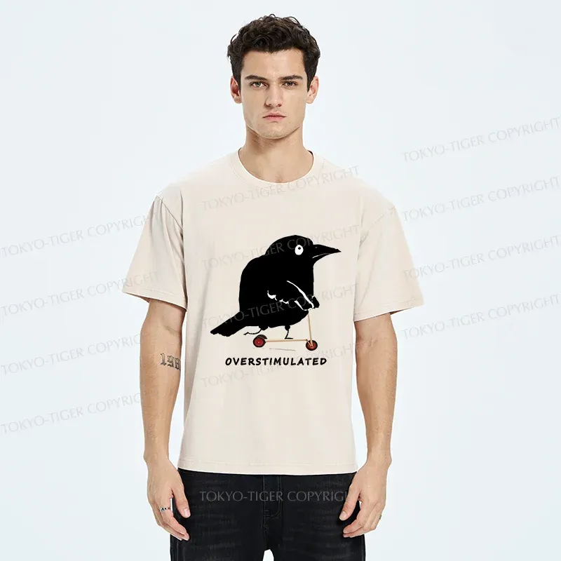 Tokyo-Tiger Bird Are Overstimulated Washed T-Shirt