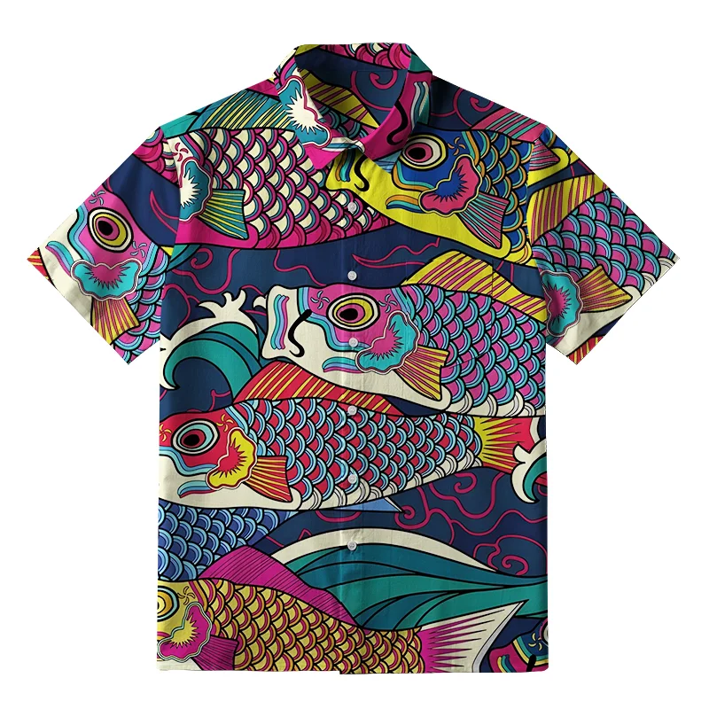Tokyo-Tiger Colorful Japanese Koinobori Button-up Shirt